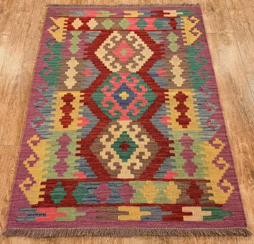 Rug Studios Teppich KELIM ORIGINAL | Farbe: Multi | Größe: 85x124 cm | | Wohnzimmer | Schlafzimmer | strapazierfähig und leicht zu reinigen