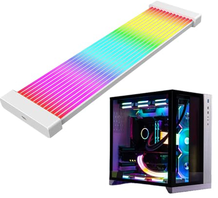 Striscia PC ARGB | Cavo di prolunga RGB a 24 pin per PC | 24p/3x8-pin ATX RGB, componenti interni super luminosi per scheda madre