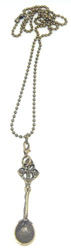 Starfish Records Vintage Bronze Tone Detachable Spoon Ibiza Festival Necklace Key Chain Organza Gift Bag Snuff SNIFF