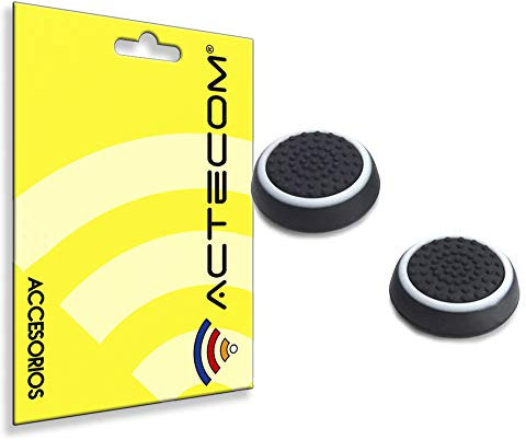 actecom 1 Par Funda de Goma Compatible con Joystick Mando Sony Playstation Dualshock 4 PS4/Slim/Pro Xbox One Eje L3 R3 Gomas (Blanco)