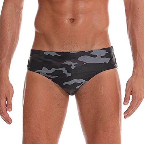 Arcweg Costume Piscina Uomo con Pad Rimovibile e Coulisse Slip e Parigamba da Bagno Pantaloni Corti Elastico a Vita Bassa Nuoto (Mimetico, L)