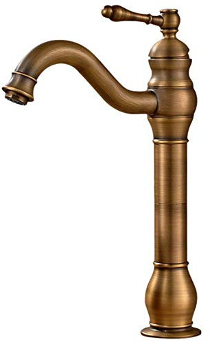 Bad Wasserhahn 360°Schwenkbare Einhebel Mischbatterie,Antik Nostalgie Öl eingerieben Bronze Gebürsteter,Waschtischarmatur Aufsatz-Waschbecken Armatur aus Messing,taltal serie B3-Messing