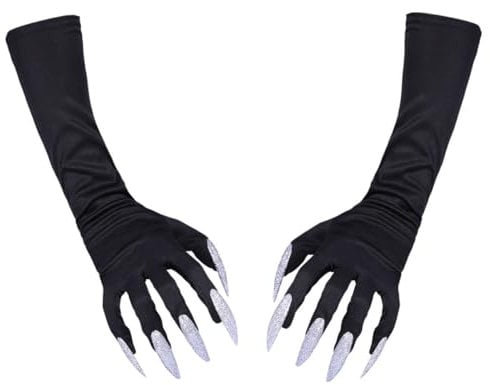 Halloween Handschuhe Halloween Kostüm Handschuhe mit langen Fingernägeln Cosplay Fingernägel Krallen Cosplay Requisiten