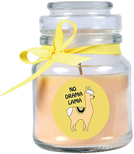 HS Candle Duftkerze im Bonbonglas Comic, Duft: Vanille (Gelb), 120g - Brenndauer bis zu 30 Stunden, Kerze aus Glas mit Duft