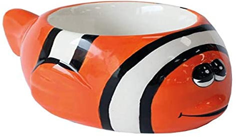 Crockery Critters Egg Cup - Clown Fish from Deluxebase. Cute Ceramic Animal Shaped Egg Cups for Children and Adults.