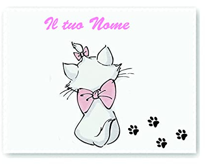 Tovaglietta americana gattina gatto con fiocco e nome personalizzato ideale per bambini