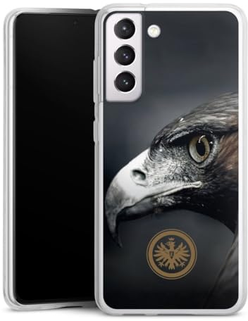 DeinDesign Silikon Hülle kompatibel mit Samsung Galaxy S21 FE 5G Case transparent Handyhülle Eintracht Frankfurt Offizielles Lizenzprodukt Adler