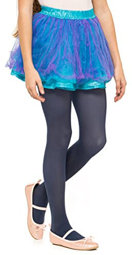 OVISSA Collants pour Filles Collants de Ballet pour Enfants, Marine 9-10 ans