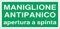 NEW CARTELLO SEGNALETICO UNI - maniglione antipanico apertura a spinta - Adesivo Extra Resistente, Pannello in Forex, Pannello In Alluminio (ADESIVO 30X12 cm)