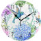 Mnsruu Wall Clock Watercolor Flowers Hummingbird Silent Non-Ticking Decorative Wall Clocks Battery Operated 25x25cm for Home Living Room Kitchen Bathroom Bedroom