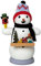 Kuhnert Rauchmann/Räucherfigur aus Holz - Schneemann als Weihnachtsmarkthändler - ca. 13 cm - Made in Germany