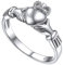 FOCALOOK 925 Sterling Silber Irische Herz Claddagh Ring Keltischer Herz Versprechen Ring Verlobungsring Trauring für Ehefrau Freundin Größe 49 (15.6)