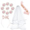 Anyasen Junggesellenabschied Set 12PCS JGA Deko Schärpe Set Bride to Be Schärpe und Schleier Abzeichen Polterabend Frauen JGA Buttons Bride Tiara Krone Tiara für Braut JGA Deko Accessoires
