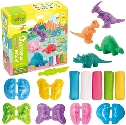 TOPJOWGA Knete Zubehör Knetwerkzeug, Knete Zubehör Set, DIY Knetwerkzeug Dinosaurier Plastilin Werkzeuge, Kinder Kunsthandwerk Pädagogisches Kreative Geschenk ab 3 4 5 Jahre (Dinosaurier)