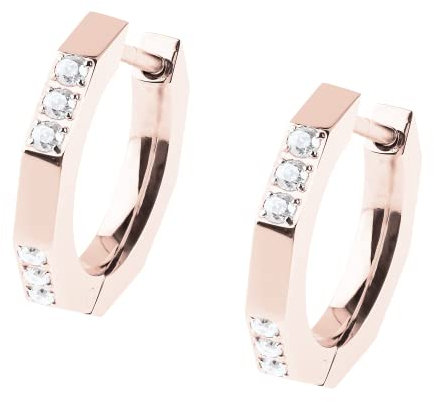 Ernstes Design Creolen evia Ohrringe E602 Edelstahl Zirkonia rose vergoldet