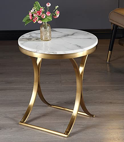 ARZARF Beistelltisch Beistelltisch Sofa Beistelltisch Licht Luxus Marmor Couchtisch Modern Minimalistisch Kreativ Edelstahl Beistelltisch Wohnzimmer Sofa Beistelltisch Kleiner Runder Tisch