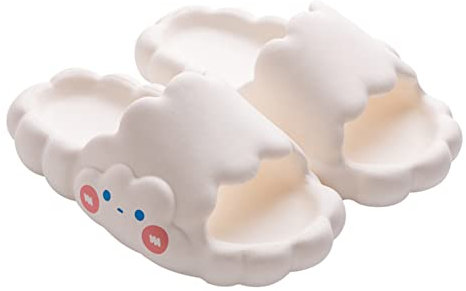 Pantoufles Claquettes Hommes Femmes Claquettes de Plage Adulte Chaussons Chaussures de maison Piscine Plage Slides Grande Fille Garçon Blanc 36-37