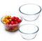 NUTRIUPS 3-teiliges Glasschüssel Set, transparentes Rührschüssel-Set, Salatschüssel Glas Rund Glasschüsseln für die Küche (1L + 1,6 L + 2,1 L)
