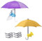 SIEBOLD 2 Stück Mini Handy Regenschirm mit Saugnapfständer,Puppenschirm,Sonnenschirm für Handy,Handy Sonnenschutz,Multifunktion Mini Regenschirm Deko für Outdoor Strand Garten(lila und gelb)