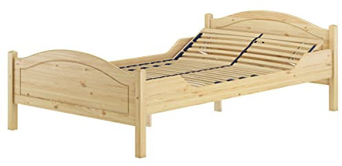 Erst-Holz Überlanges Einzelbett 120x220 Kiefer Massivholz Landhausstil V-60.30-12-220, Ausstattung:Federholzrahmen inkl.