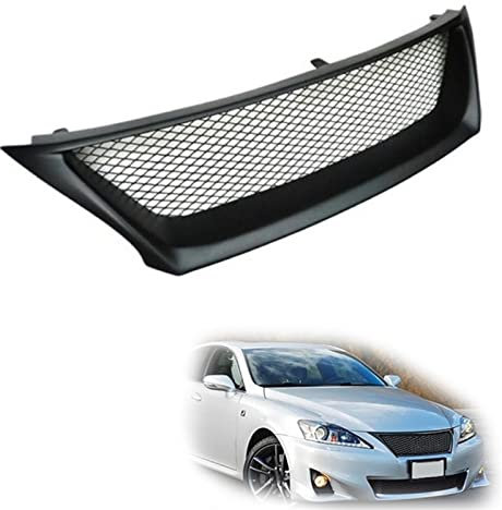 DMORJ Mattschwarzer Kühlergrill Grill Fiberglas Oberes Stoßfängergitter Für Lexus is IS250 IS350 Limousine 2011–2013 6. JDM F Sport 4 Tür