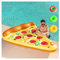 JUNZAI Wasser HäNgematte Pool, Pizza Wasser HäNgematte Pool, Mit 3/6 GeträNkehaltern Luftmatratze HäNgematte FüR Erwachsene Im Beach Pool,1PCS