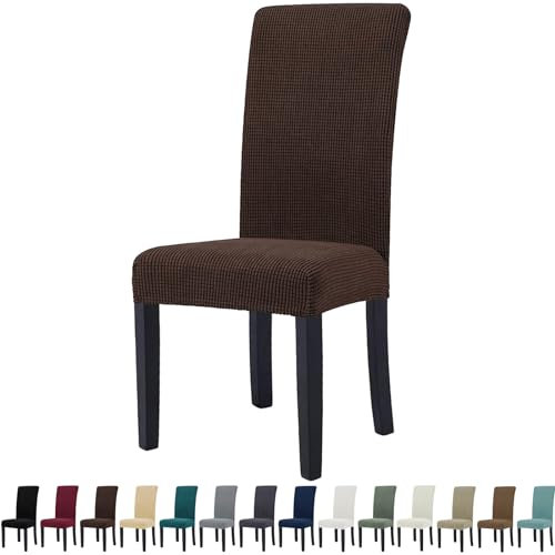 YSTELLAA Stuhlhussen 6er Set, Stretch Stuhlbezug Für Esszimmerstühle, Abnehmbarer Waschbarer stuhlhusse, Stuhlbezüge Elastisch, Hussen Für Stühle Für Hotel, Küche Restaurant, Kaffee