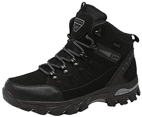 Stivali Uomo Neri Stivali Uomo Alti Neri Scarpe Uomo Trekking estive Scarpe da Ginnastica estive Uomo Senza Lacci h-Nero 11.99