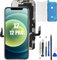 ZOETEC Écran de remplacement pour iPhone 12 6,1 pouces LCD Full HD Retina Display COF écran tactile numériseur cadre Assemblée avec kits d'outils de réparation, adhésif étanche, verre trempé