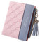 FuninCrea Petit Portefeuille Femme, Porte-Monnaie et Porte-Cartes en Cuir avec Pochette à Monnaie, Multicarte et Pendentif à Pompon