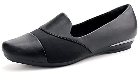 Ortho+rest Damenschuhe für Orthopädie, Hallux Valgus Kleid Schuhe, Slipper Loafer mit orthopädischen Einlagen (37,Schwarz)