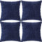 Ci & Ci 4er Set Deko Kissenbezug 45x45 cm, Blau Kordsamt Kissen Sofakissen Dekokissen Zierkissen, Flauschig Kissenbezüge Kissenhülle für Sofa Couch