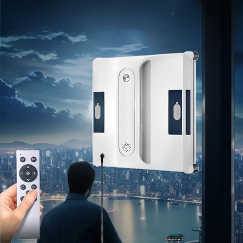 Robot Limpiacristales Automático, Tanque De Agua De 500 Ml, Pulverizador De Agua Bidireccional, Función De Detección De Ruta Inteligente, con Control Remoto Y Potencia De Succión De 3000 Pa