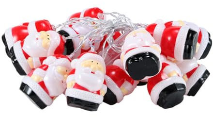 Zerodeko Weihnachtsmann Lichterkette Mit Warmgelben Led-lampen Batteriebetrieben Flexible Baumlichter Für Weihnachtsdeko Innen Draußen Energiesparend Tragbar Festtagsbeleuchtung