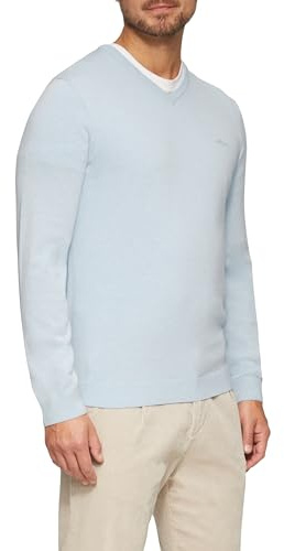 s.Oliver Herren Pullover V-Ausschnitt, Regular Fit, Langarm, 100% Baumwolle