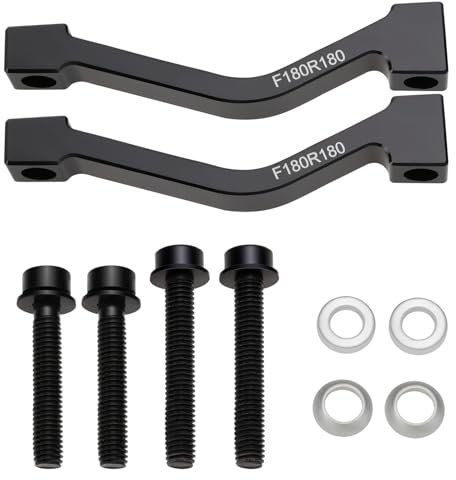 ECSiNG 2 Sets Fahrrad Scheibenbremsadapter Bike Post Mount 180 Mm Scheibenbremsadapter Bremssatteladapter mit Schrauben für Mountainbike Schwarz