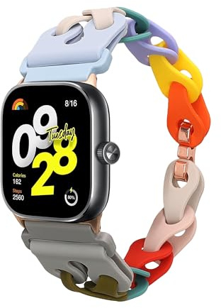 kwmobile Ersatzarmband kompatibel mit Xiaomi Smart Band 8 Pro/Band 9 Pro/Redmi Watch 5 / Redmi Watch 4 Armband - Silikon Band für Fitnesstracker - 14-22 cm Innenmaße - Mehrfarbig