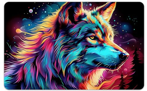 Peacoblue 4 Stück Aufkleber für Bankkarten Bunter Wolf Benutzerdefinierter Skin Cover Schutz für Kredit Debitkarten,Wasserdicht Kratzfest Aufkleber für EBT-Transportschlüsselkarte