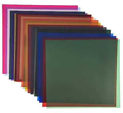 20er-Pack Farbkorrektur-Gel-Lichtfilter, Transparente Farbfilterfolie, Farbige Transparenzfolien, Folie für Lampe, Scheinwerfer, Fotostudio-Blitzlicht, LED, Scheinwerferfolie