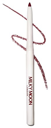 Milky Moon London - Smooth Glide Cream Lip Liner, Long Lasting & Highly Pigmented Dark for Bold lips, Moisturizing Matte Finish, Includes Lip Liner Sharpener & Brush - Merlot