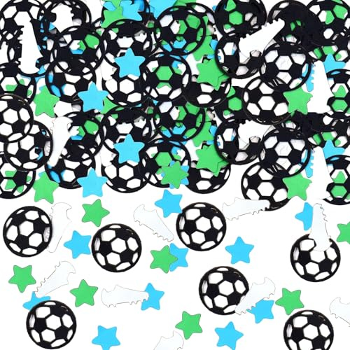 Fußball Deko Konfetti, Fußball Deko Tischdekoration, Fußballspiel Partydekoration, WM Sprühkonfetti, bunte Konfetti Tisch Wurfszene Dekorationsrequisiten