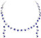 Tucnoeu Brautschmuck Set Hochzeit Schmuckset Damen Strass Kette Silber Hochzeits Brautschmuck Set für Frauen und Mädchen (Blau)