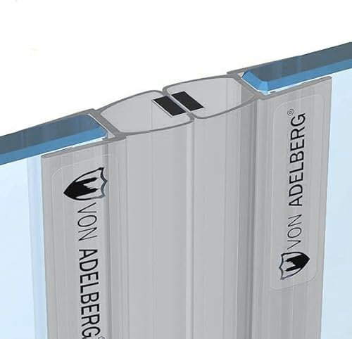 Duschdichtung Magnetduschdichtung Silbergrau für Duschtür 2 Stück - Länge: 200 cm - Für 6 bis 8 mm Glasstärke - Spaltmaß (Lückenmaß) 21 mm