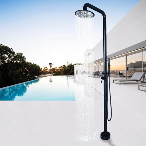Doccia esterna in acciaio inox con getti e palmare – perfetta per piscina, patio, piscina e spa – Doccia da giardino in piedi
