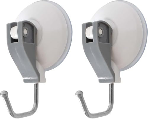 YANGWEN Lot de 2 Crochets Ventouse Puissants Sous Vide - Support pour Serviettes/Sacs/Vêtements - Cuisine & Salle de Bain Sans Perçage - Adhésion Amovible et Réutilisable