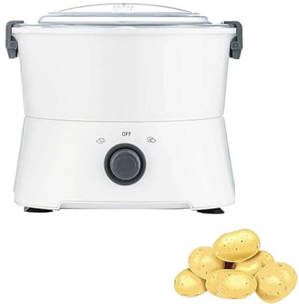 Electric Potato Peeler, 85W Commercial Potato Peeler Machine with Glass Cover, 1 Minute Fast Peeling And Easy To Peel, Efficient And Time Saving, for Peeling Potatoes and Dehydrating Vegetables