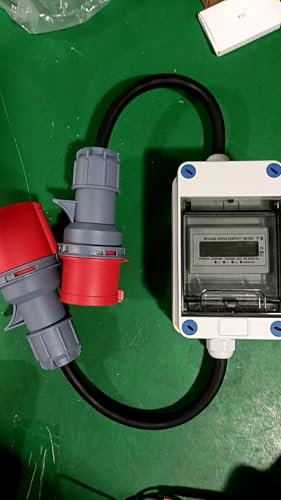 32A Mobiler Stromzähler, 3 Phasen 400V mit CEE Stecker und Kupplung, MID-Kalibrierung, IP44,für Wohnmobile, Elektroauto, Camping, Industrie