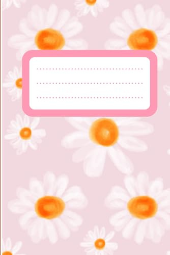 Pink daisy notebook: Notebook with nametag