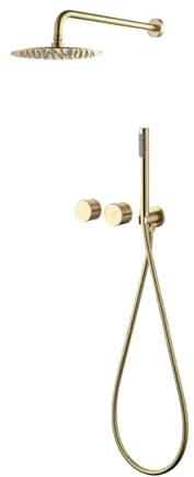 Hudor Composition de douche SC44DB – Laiton doré brossée (Or Mat) – Collection Scamandre – Raffinée et durable