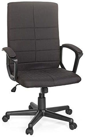 MyBuero Home-Office Bürostuhl STARTEC CL200 Stoff Schreibtisch-Stuhl mit Armlehnen, Drehstuhl Büro-Sessel gepolstert, Schwarz 725202